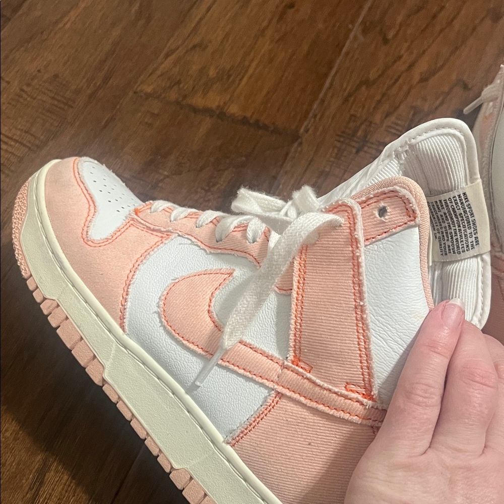 Nike High-Top Sneakers in Peach and White - Picture 11 of 11
